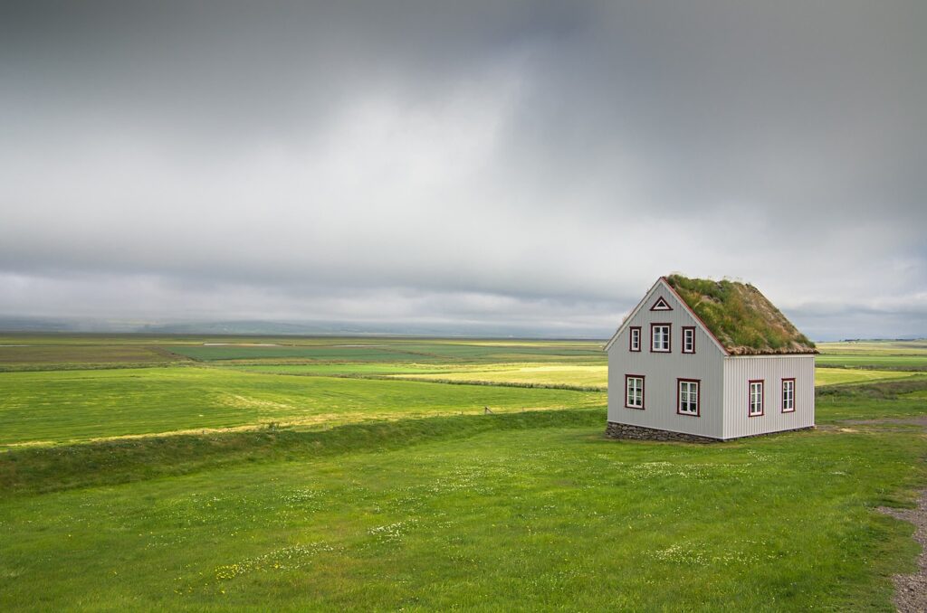 iceland, house, landscape, projekt domu 35 m2