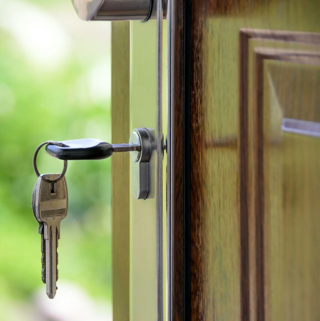 Black Handled Key on Key Hole